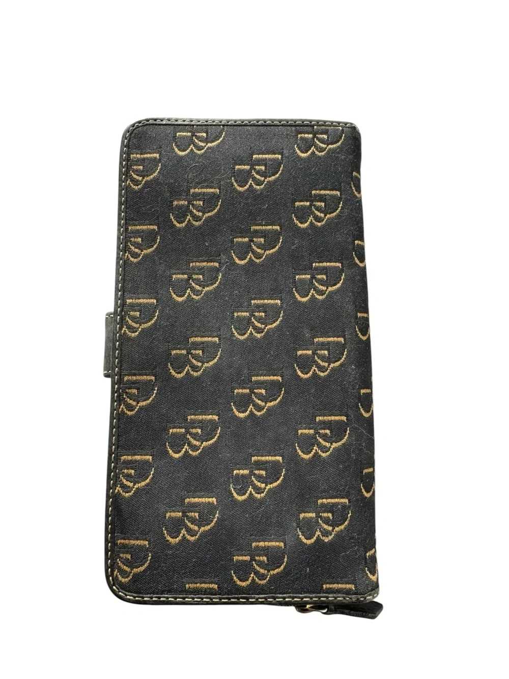 Vintage Dooney & Bourke Black Wallet with Gold Monogram